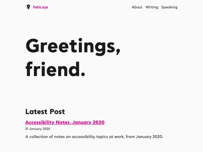 Screenshot of https://fotis.xyz/