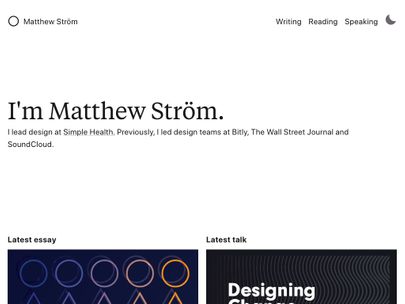 Screenshot of https://matthewstrom.com/