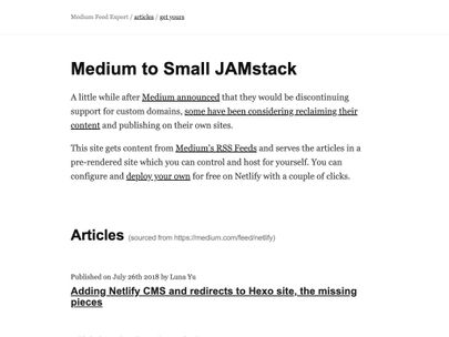 Screenshot of https://rss-jamstack.netlify.com/